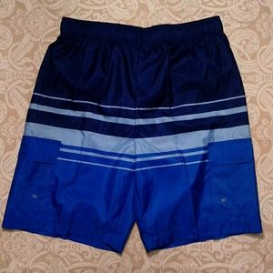 NWT Men’s Blue Swim Trunks – Cargo Pockets, Drawstring, Beach Ready